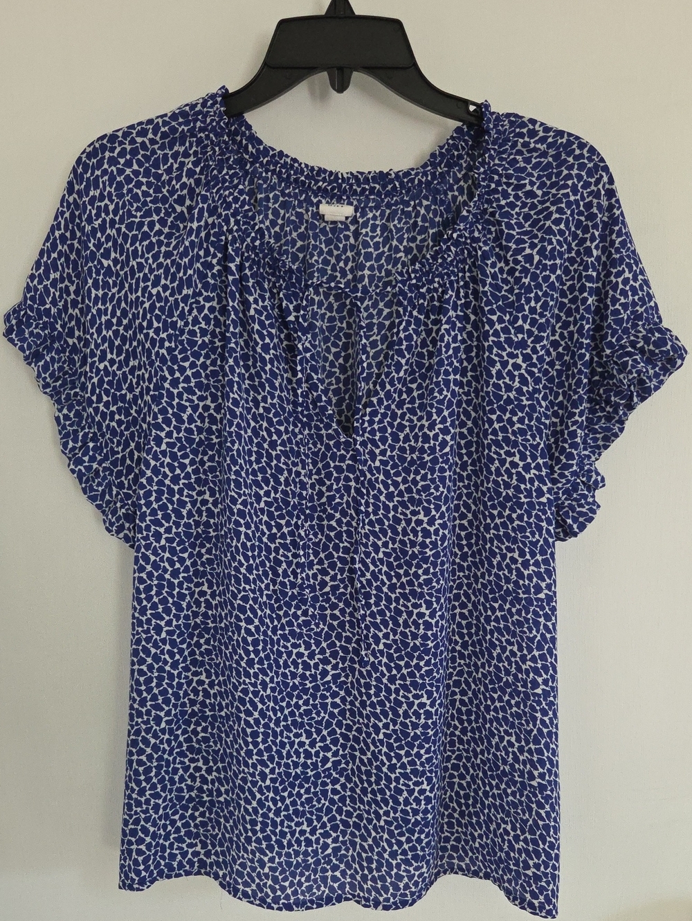 Gap Blue Printed Short Sleeve Women’s Top Small